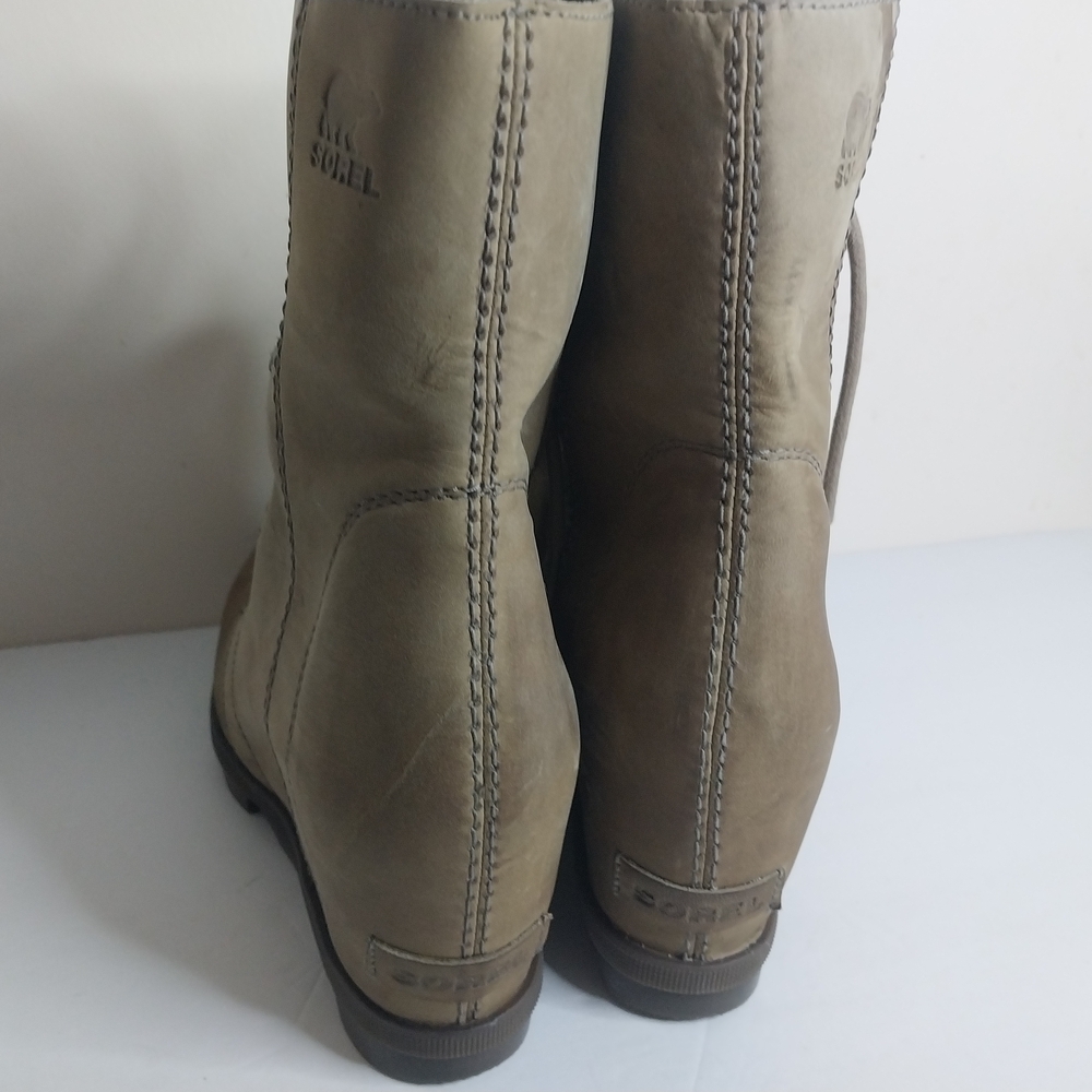 SOREL 8.5 Women's Taupe Lace-Up Boots - Picture 11 of 15